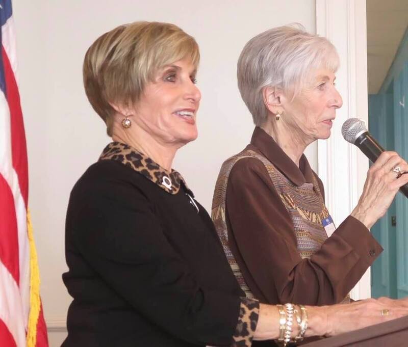 February 2021 RWSWLA Lunch Meeting at the Pioneer Club - President Sister Fontenot with  Barbara Andrepont.